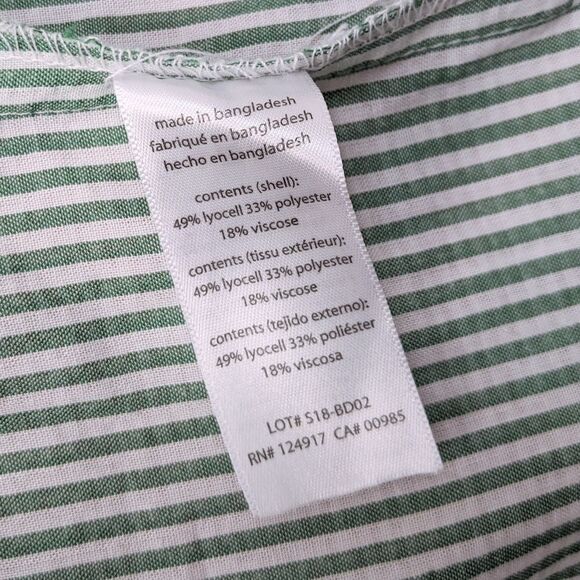 ONIA Green Striped High Slit Wide Leg Pants L - Picture 6 of 9